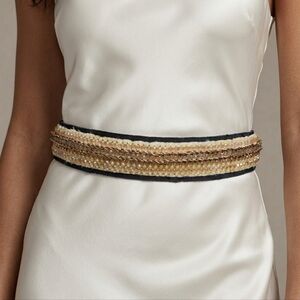 Prada | Crystal & Bugle Bead Embellished Grosgrain Tie Belt | Archival | Y2K
